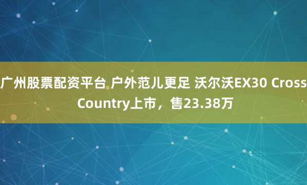 广州股票配资平台 户外范儿更足 沃尔沃EX30 Cross Country上市，售23.38万
